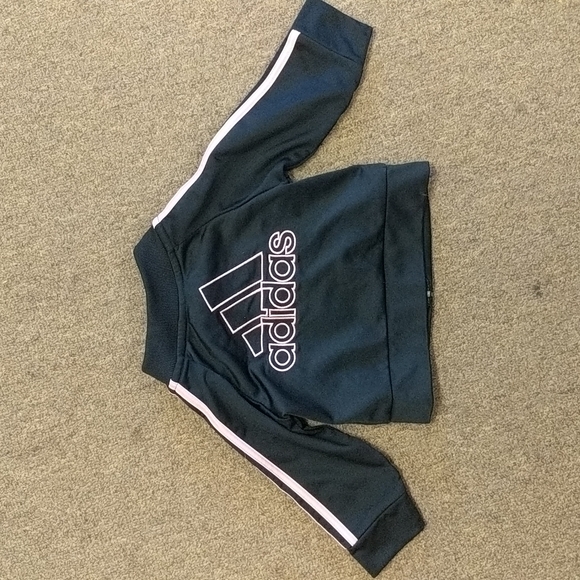 6month Girls 2pc Adidas Track Suit Black & Pink - Picture 3 of 5